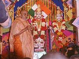 Kite decorations on Uttarayan, in front of the lord.