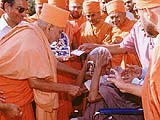 'Blessing an old devotee, Anand