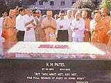 Paying respects at the memorial of Shri H.M.Patel, Karamsad