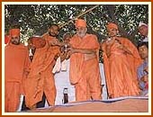 Performing Vedic rites during Ground-breaking ceremony, 
      Sultanabad.