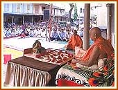 Performing his morning Puja,
      Bajipura