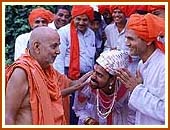 Blessing the Marathi devotees