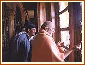 Looking out from a window of the Mandir, 22 Aug 99