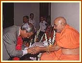 Blessing the Indian ambassador for  Egypt, H.E.Shivshankar Mukharjee. 1 Sept 99