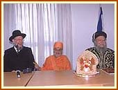 A lighter moment during the inter-faith dialogue. 5 Sept 99
