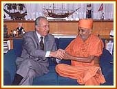 With former P.M. of Israel, Simon Peres. 6 Sept 99