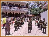 Members of Mwanza Satsang Band on the mandir grounds