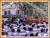 Blessing the students of Lake Secondary School, Sep 24 1999