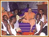 In a jovial mood with the local folk dancers, Sep 26 1999
