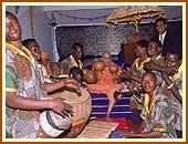 'Playing the kabas with the local performers, Sep 26 1999