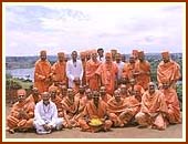 With sadhus at Jinja Nile Resort 1 Oct 99