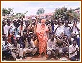 With the local staff of Jinja Nile Resort 1 Oct 99
