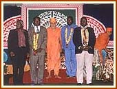With Ministers of Uganda at the evening assembly 31 Sep 99