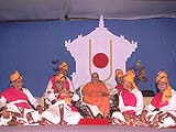 Devotees who participated in a folk dance during the Senior Day assembly, 27 Oct 99