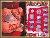 Swamishris morning puja in the Mandir precincts
