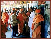 Swamishri, at the age of 79, regardless of the hardships and ordinary circumstances in villages