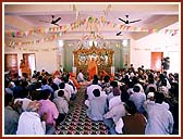 Performing Arti after the Murti Pratishtha ceremony