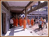 Observing the construction of the Sansthas Girls High School and Boarding complex