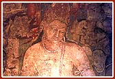 The famous mural of Padmapani, a Bodhisattva
