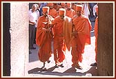 Entering one of the shrines in the mandir