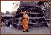 Before the Kirti Stambh with Harikrishna Maharaj
