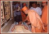 Blessing an ailing devotee