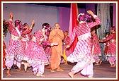 Standing amidst the dancing youths during the colorful 38 minute variety dance 'Sabrang' performed by 60 children and youths