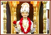Lord Ghanshyam Maharaj adorned like Bhagatji Maharaj on the Birthday celebration of Bhagatji Maharaj