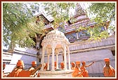 A shrine in memory of Shriji Maharaj's divine sport of churning buttermilk