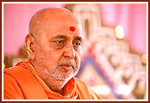 Swamishri engaged in his morning puja and concludes it by humbly bowing to all with folded hands