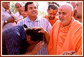 Blessing a devotee