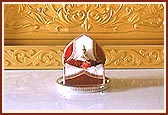 Lord Harikrishna Maharaj placed in the main sanctum of the mandir before Murti pratishtha ceremony