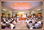 Interior hall of the newly consecrated mandir