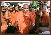 Blessing the sadhus on Pramukh Varni Din Celebration