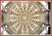 The intricately carved beautiful dome of mandir
