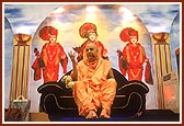 Swamishri blessing the evening assembly