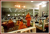 The vast hall of the new mandir