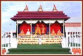 A temporary, decorative Mandir at the shibir