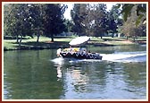 As part of the festival rituals of Jaljilani, the Lord is taken for a boat ride