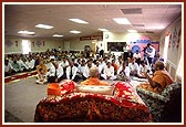 During Satsang assembly in the mandir