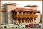 Ornately carved facade of Haveli