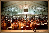 Devotees and dignitaries perform arti