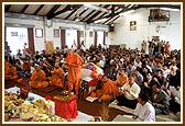 ...in the small mandir hall 