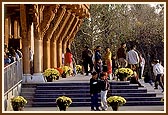 The intricately carved, traditionally styled Haveli of the Shree Swaminarayan Mandir, Chicago