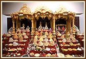 Annakut being offered to Lord Harikrishna Maharaj and Akshar Purushottam Maharaj