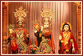 Annakut before Lord Harikrishna Maharaj and Radha Krishna Dev