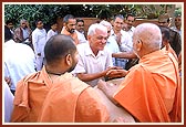 Blessing a devotee