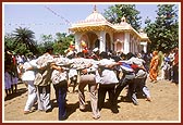 The euphoria of devotees during the opening of the Shri Swaminarayan Mandir, Karamkhal