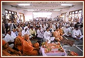 Devotees and wellwishers in the mandir hall