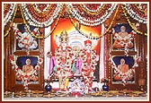Annakut placed before the deities